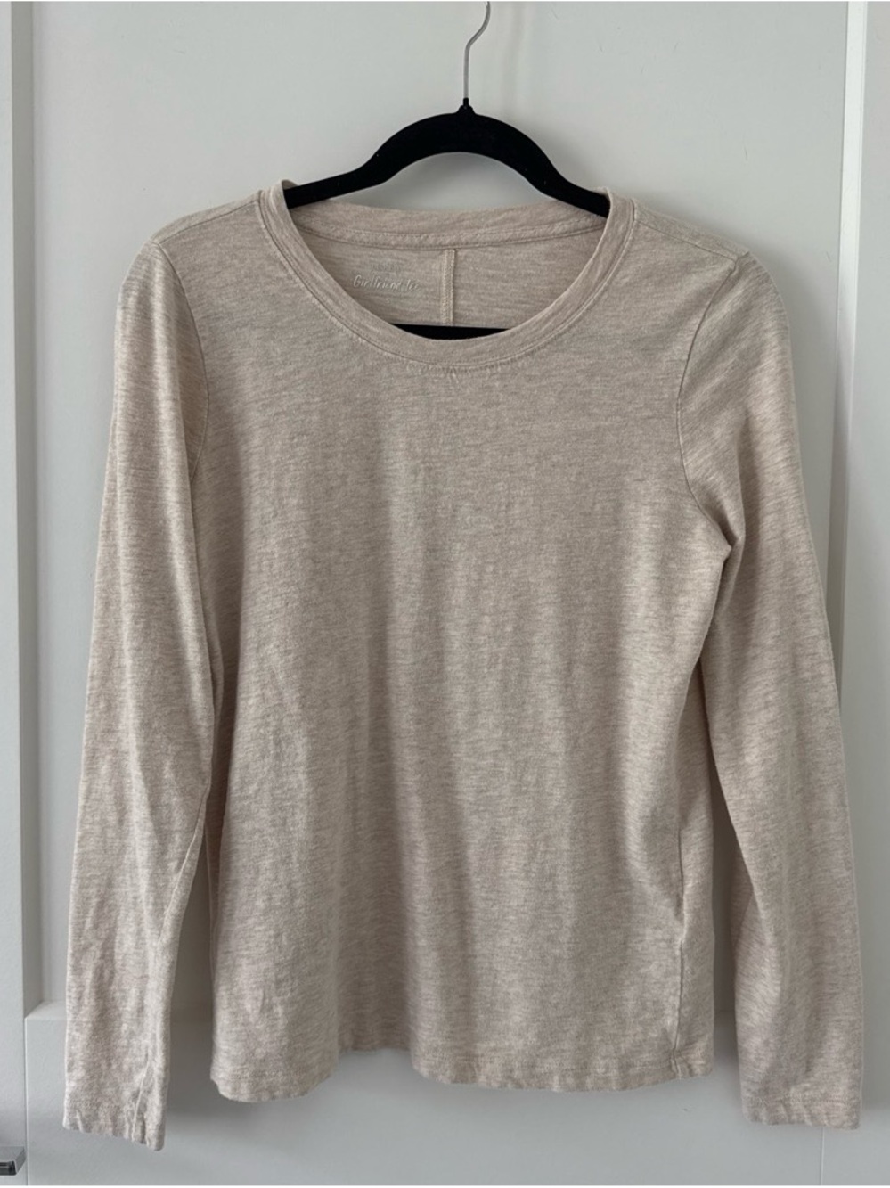 J. Crew Light Beige Long-Sleeve Crewneck Top